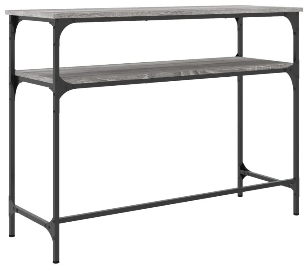 szürke sonoma színű szerelt fa konzolasztal 100x35,5x75 cm