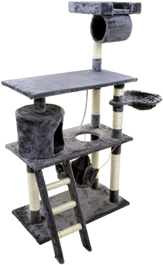 Funfit Play 5 szintes macska Szórakoztató központ és Kaparófa - szürke