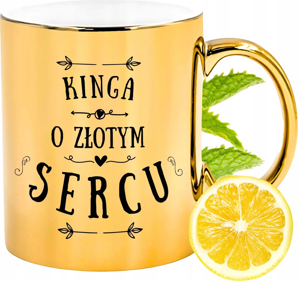 Prémium Arany Csillogó Bögre Kinga Ajándék Nyomtatott Fotóval