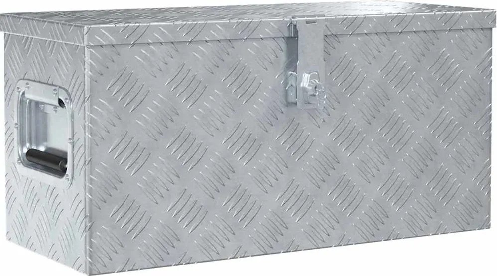 vidaXL ezüstszínű alumíniumdoboz 61,5 x 26,5 x 30 cm