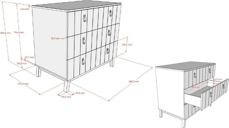 Bézs gyerek komód 98,5x89x57 cm Sezane – Vipack