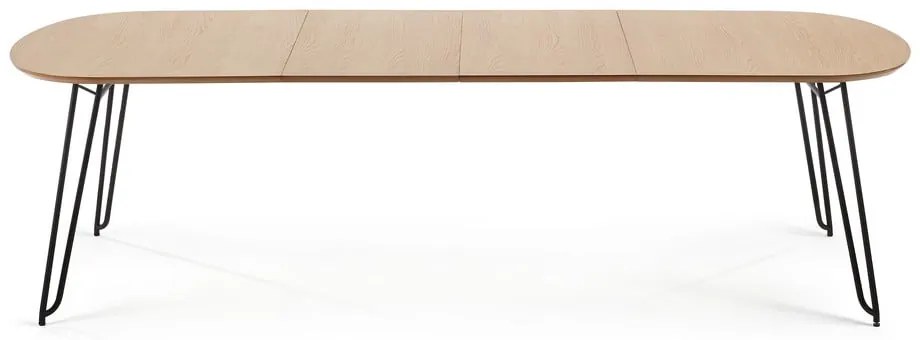 Natúr színű bővíthető étkezőasztal tölgyfa dekorral 100x170 cm Novac – Kave Home