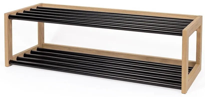 Fekete-natúr színű fém cipőtartó - Woodman