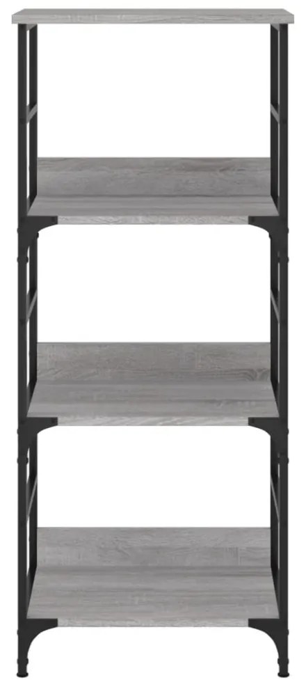szürke sonoma színű szerelt fa könyvespolc 50 x 33 x 117,5 cm