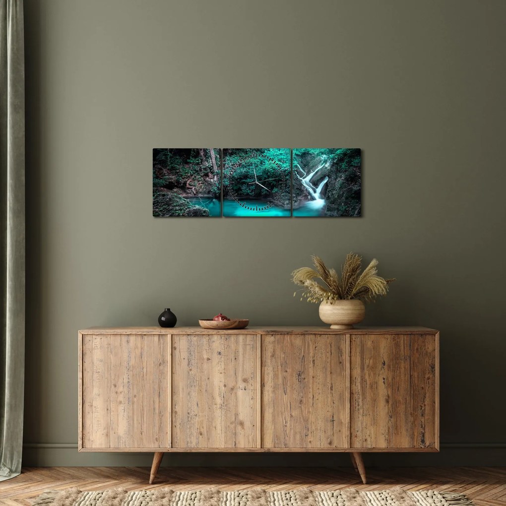 Kép - Türkiz tó (órával) (90x30 cm)