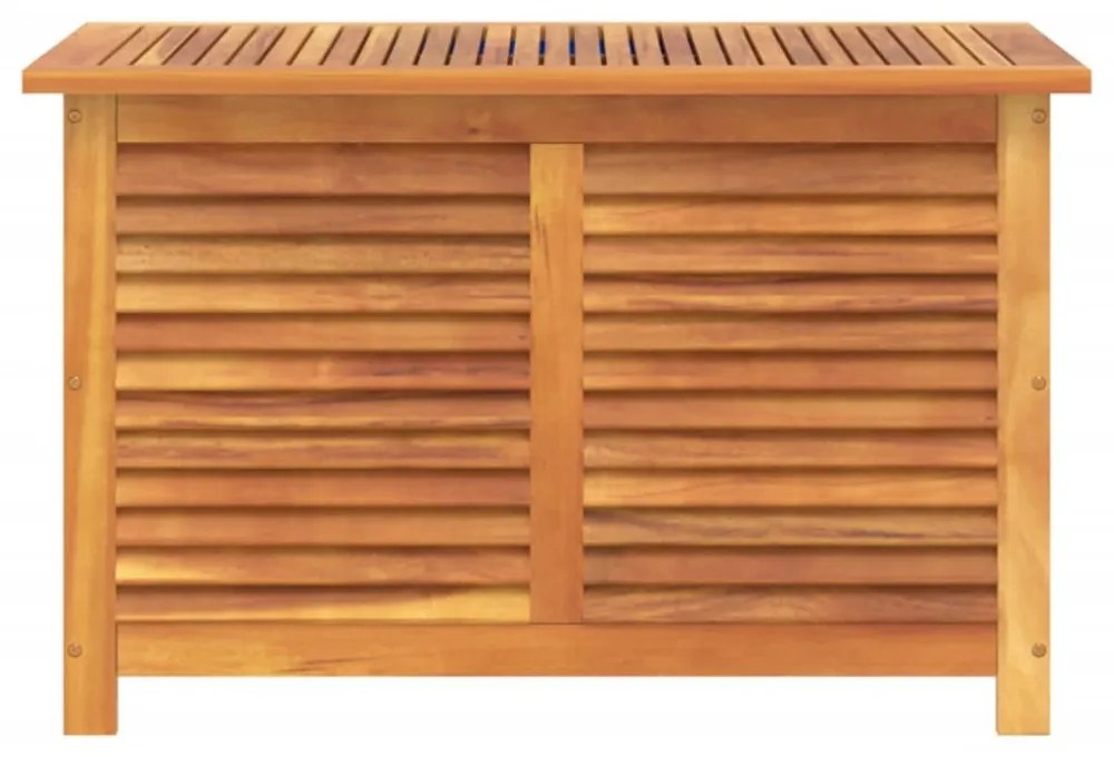 tömör akácfa kerti tárolóláda zsaluval 90 x 50 x 56 cm