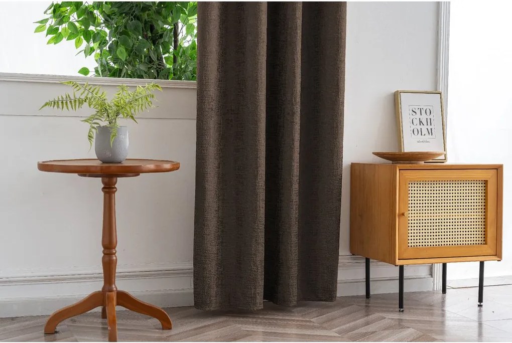 Sötétítő függöny LOOM VELVET 140x250 cm, barna Felfüggesztés: Fém gyűrűk