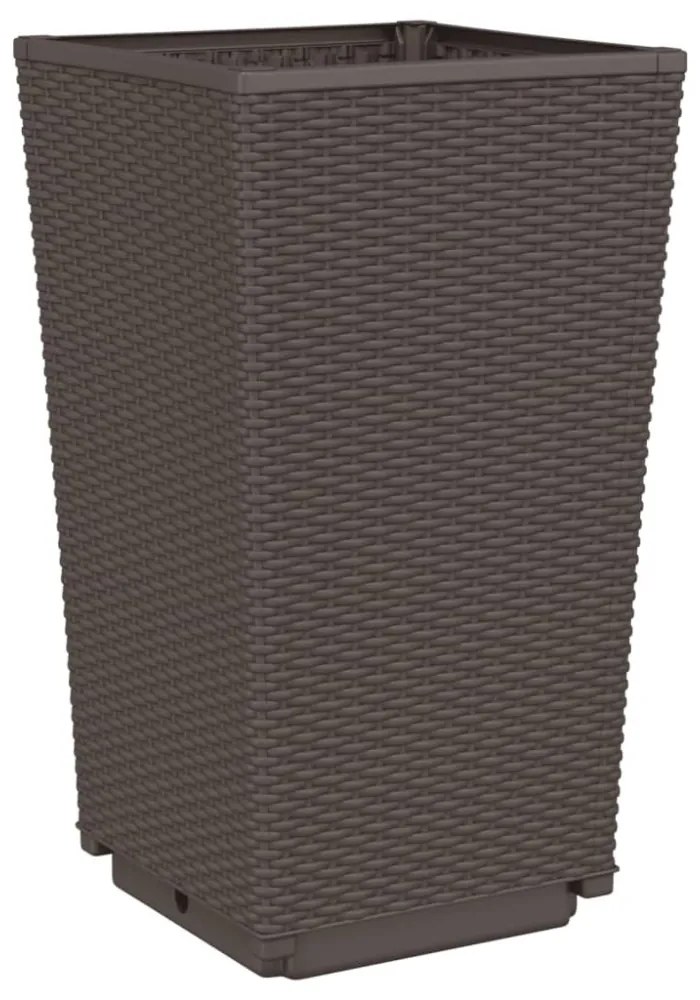 2 db barna polipropilén kerti ültetőláda 32,5 x 32,5 x 57 cm