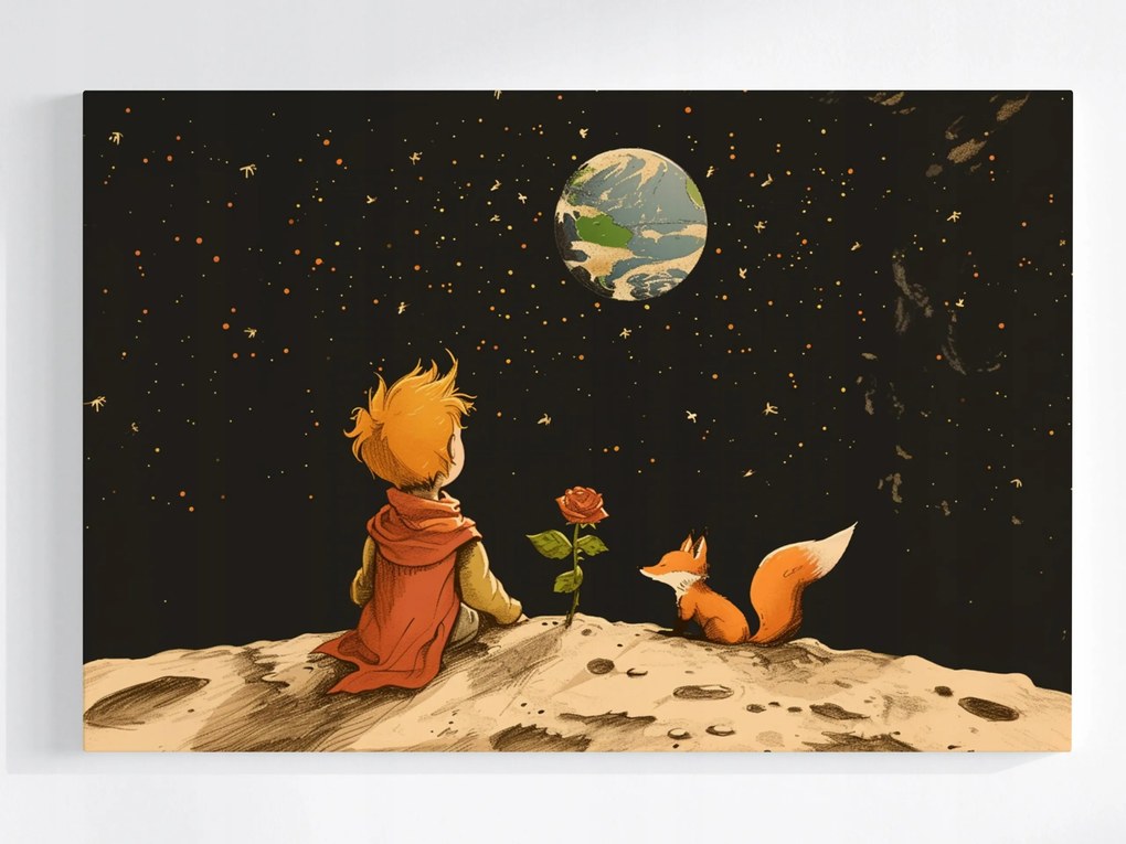 Canvas Vászonkép Gyerekek Kis Herceg Róka Bolygó Kozmosz 120x80