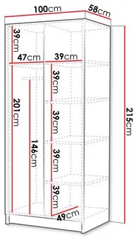 Ruhásszekrény Smagano I (fehér + arany) . 1105797