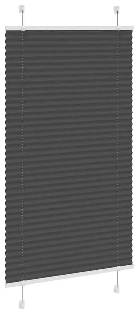 pliszírozott redőny fekete 75x150 cm szövetszélesség 74,4 cm