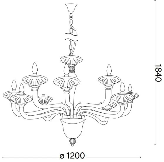 Ideal Lux - Csillár láncon BRIGITTA 12xE14/40W/230V átm. 120 cm réz