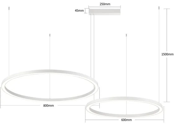 BRILAGI - LED fényerőszabályozható acélkábeles csillár PORTOFINO LED/98W/230V fehér + távirányító