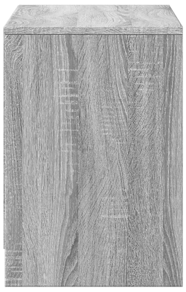 szürke sonoma színű szerelt fa LED-es TV-szekrény 100x34x50 cm
