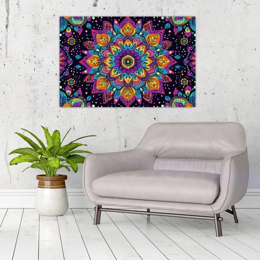 Kép - Kaleidoszkópos mandala (90x60 cm)