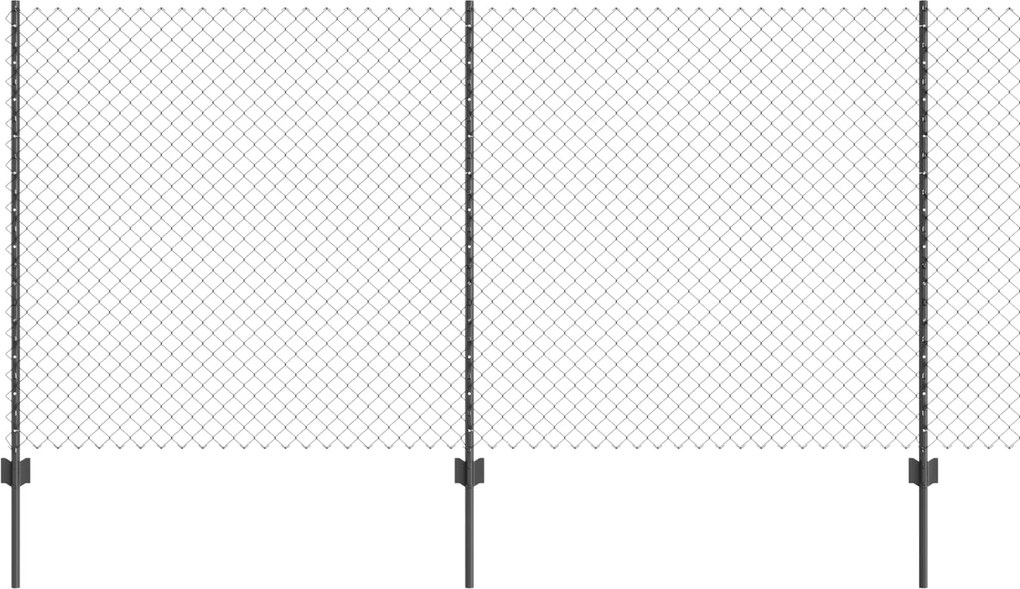 vidaXL Kerítés oszlopokkal Szürke 1,2 x 10 m Acél és PVC