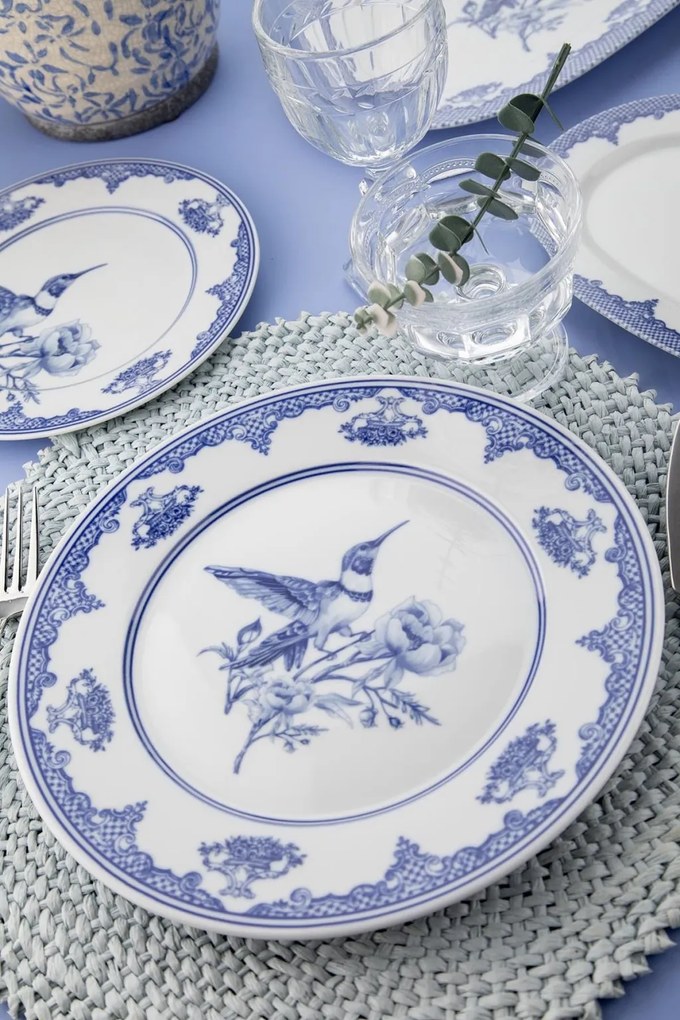 26 részes porcelán étkészlet kék-fehér