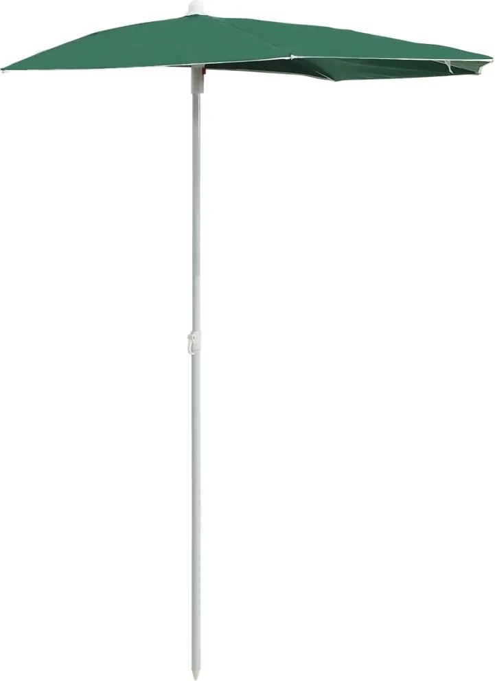 vidaXL zöld félköríves napernyő rúddal 180 x 90 cm
