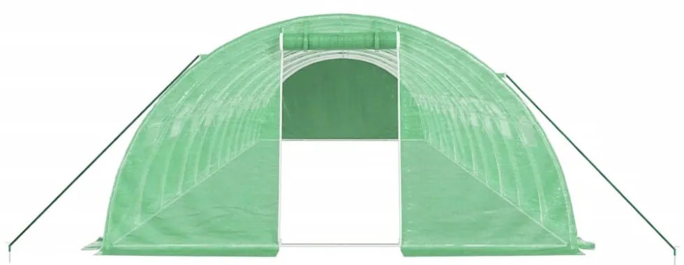 zöld acélvázas melegház 48 m² 12 x 4 x 2 m
