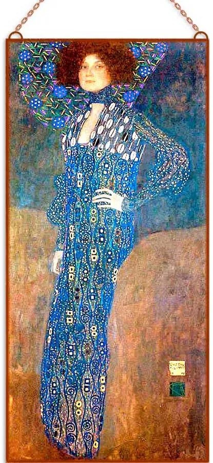 Gustav Klimt - Emilie Floge portréja üvegkép, falikép