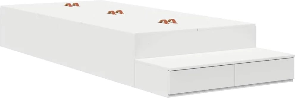 vidaXL Ágykeret tárolóval fiókkal tárolóval Fehér 90 cm Faanyag