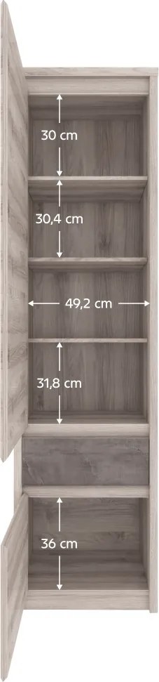 Polcállvány 2D1S, nairobi gesztenye/onix, JESI NEW