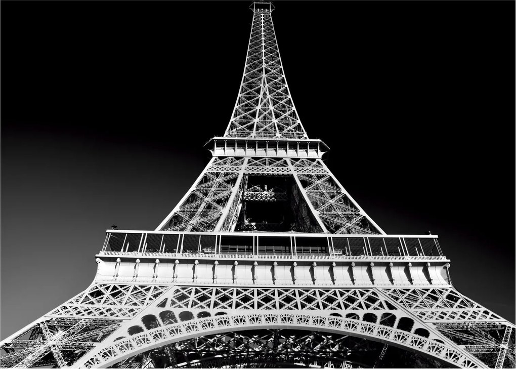 Kép - Eiffel-torony, fekete-fehér (70x50 cm)