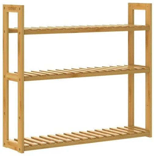 Casaria® Fali bambusz polc - 54x60x15 cm