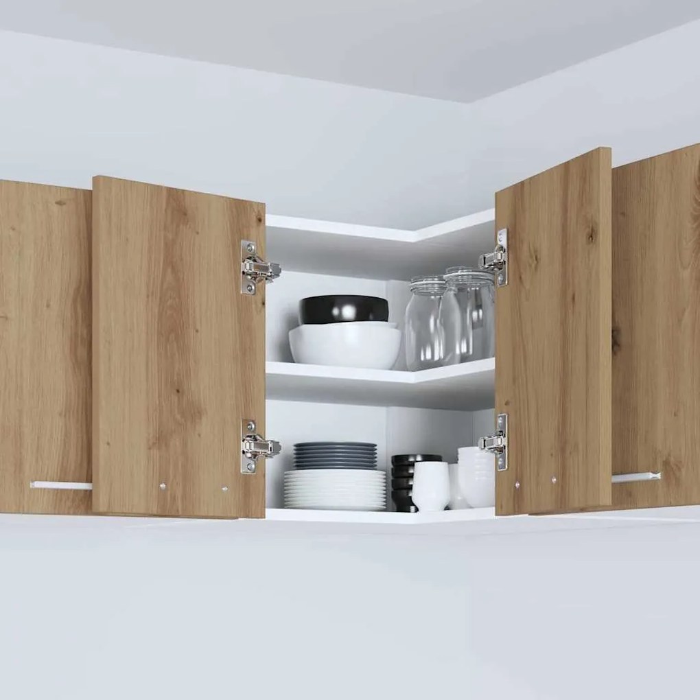 Függő szekrény Riga Artisan tölgy és fehér 57 x 57 x 40 cm