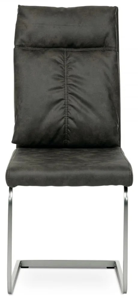 Scaun Modern Sledback Dining Vintage gri efect de piele tapițerie DCH-459