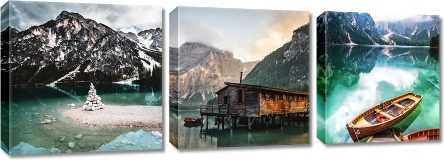 Képek Triptichonok 3x 30x30 Hegyi kilátás Tó