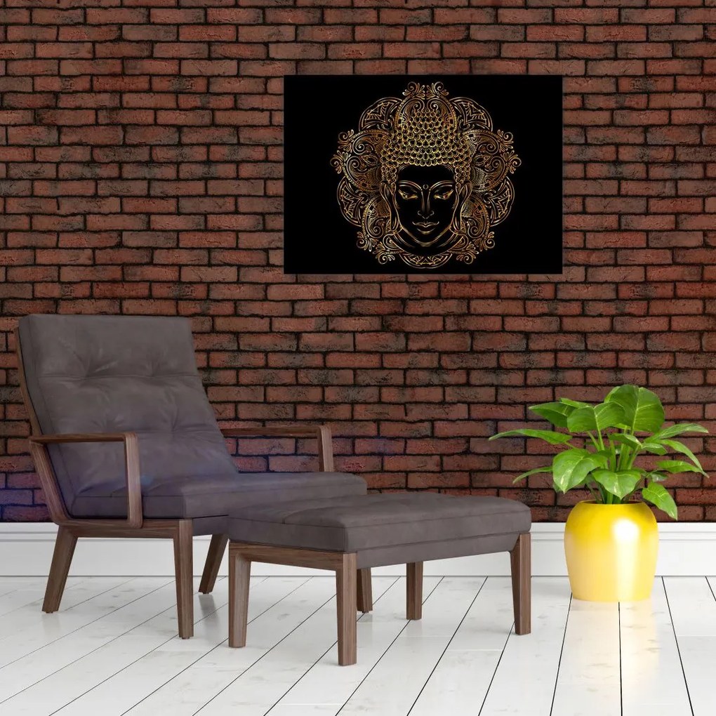 Arany Buddha képe (üvegen) (70x50 cm)