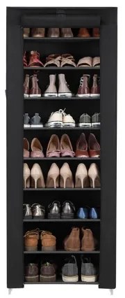 MATIS textil tárolószekrény polcokkal 58x160 cm fekete