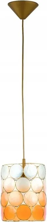 Sárgaréz függőlámpa narancssárga-fehér Circolo Alfa lámpabúrával