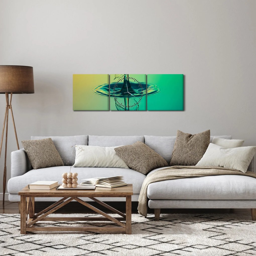 Vízcseppek képe (órával) (90x30 cm)