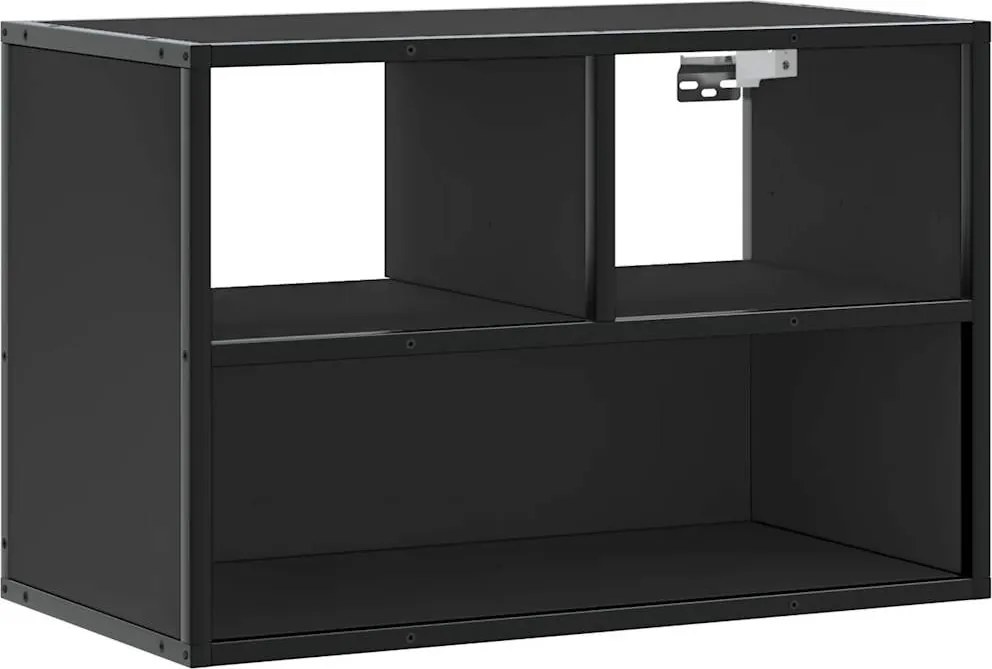 vidaXL fekete szerelt fa és fém TV-szekrény 60 x 31 x 39,5 cm