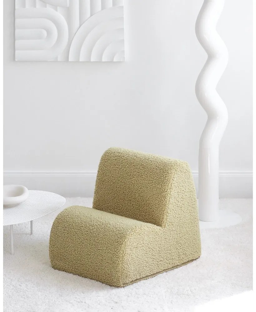 Zöld buklé gyerek fotel Cloud – Wigiwama