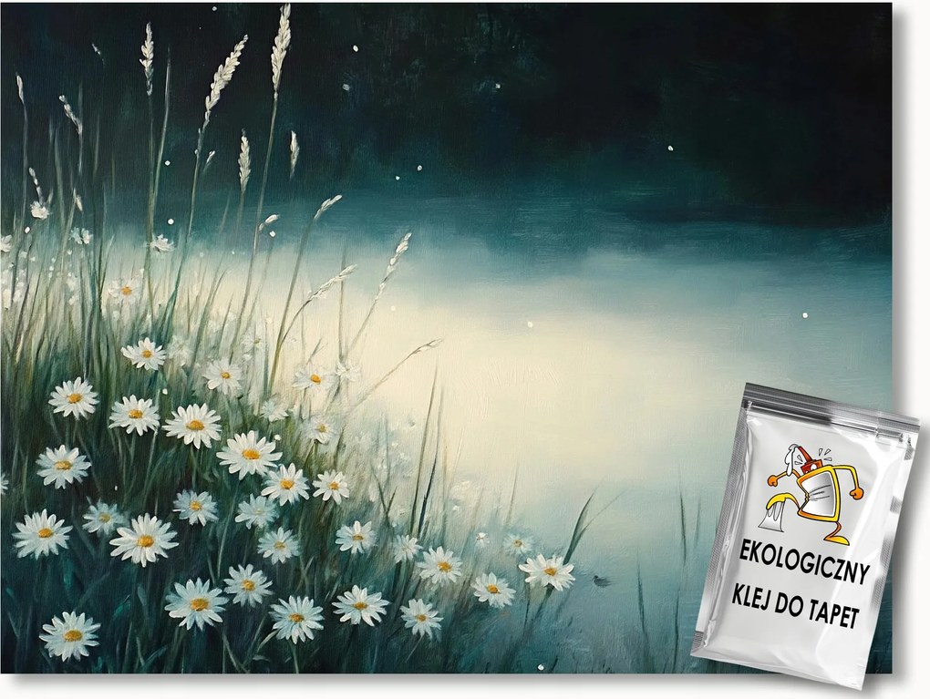 Fotótapéta Flizelina Természet Tó Virágok Margaréták 150x105 ragasztó