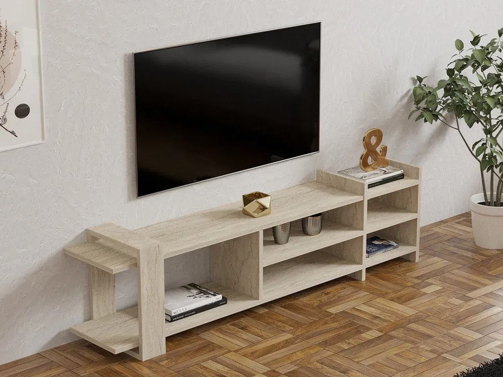 Zeyna TV-állvány, travertin, 156 cm