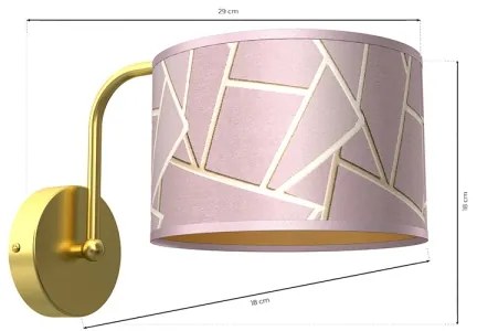 Fali lámpa ZIGGY 1xE27/60W/230V rózsaszín/arany