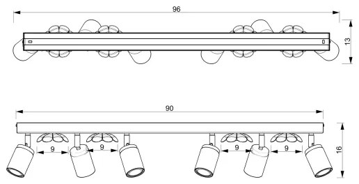 Spotlámpa FLOWER 6xGU10/8W/230V fehér