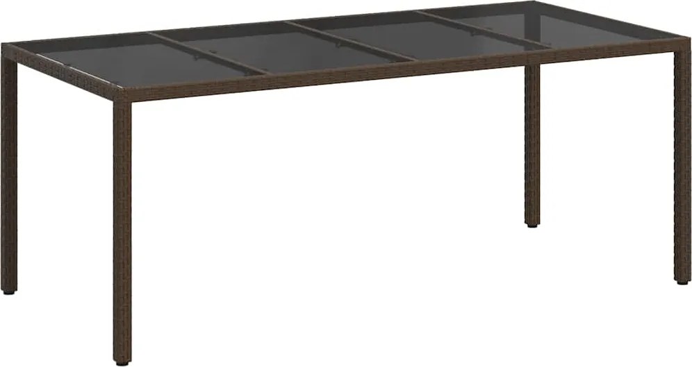 vidaXL Kerti Asztal Barna 190 x 90 x 75 cm polirattan