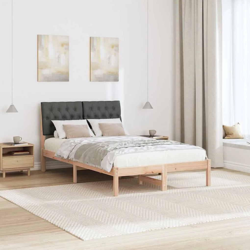 Ágykeret Kárpitozott Fejtámlával fejtámlával Barna 120 x 200 cm