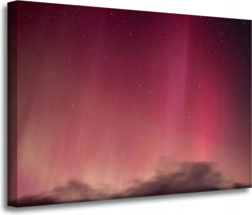 Vászonkép Kozmosz Északi fény Vörös égbolt Csillagászat 70x50
