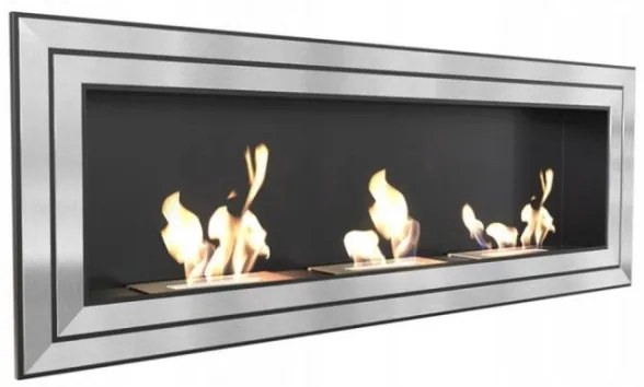 Kratki JULIET/1800/TUV - Beépíthető BIO kandalló JULIET 65x180 cm 3x2,5kW króm