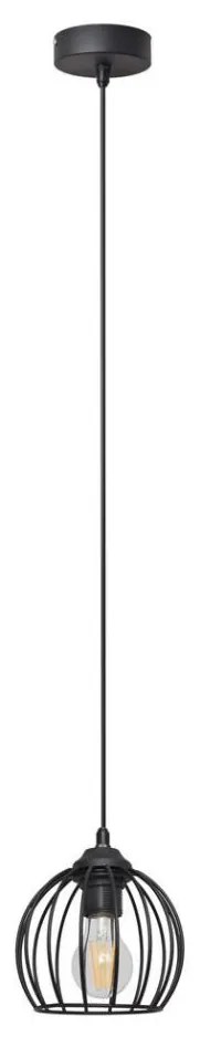 Csillár zsinóron MERCURE 1xE27/15W/230V átmérő 16 cm fekete