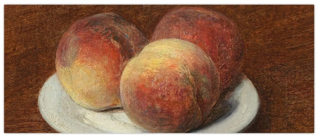 Kép - Henri Fantin-Latour, Three Peaches on a Plate, reprodukciók (120x50 cm)