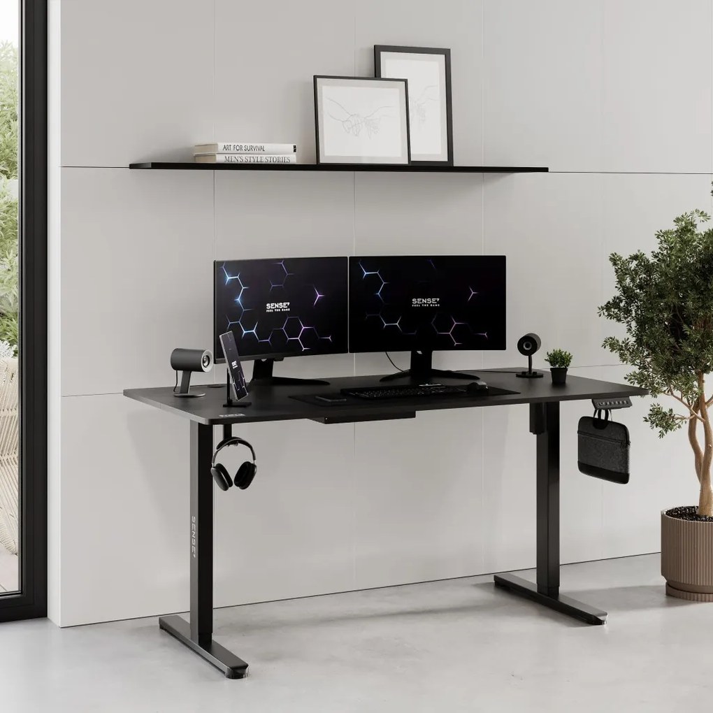 Állítható magasságú elektromos íróasztal Nojo 140x60 cm fekete