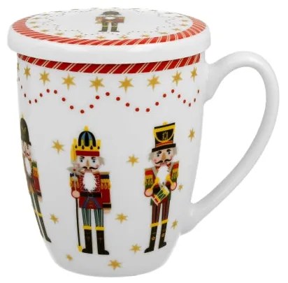 Karácsonyi diótörős porcelán szűrős teás bögre Christmas Nutcracker