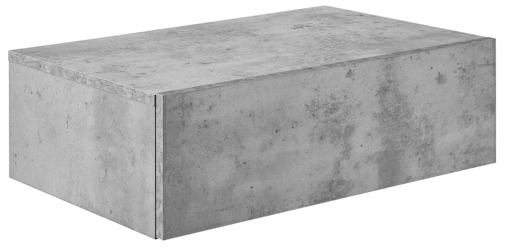 Falra szerelhető éjjeliszekrény szett 4 db, fiókos fa/beton/szürke/fekete [en.casa]